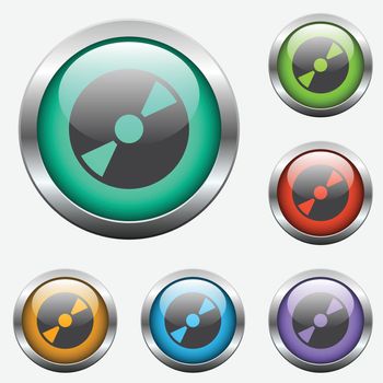 cd disk glass buttons