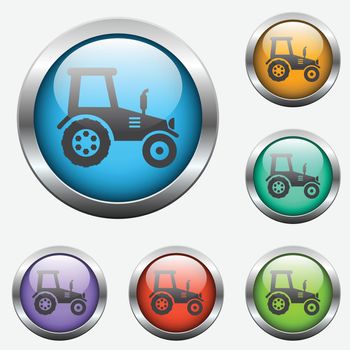 tractor glass buttons