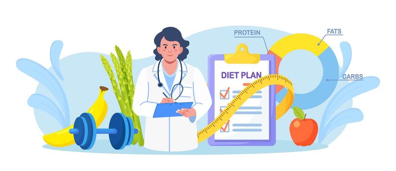 Nutritionist Make Diet plan, Checklist. Doctor Planning Diet with Fruit and Vegetable. Nutrition for Weight Loss, Calorie Control, Individual Dietary. Health Lifestyle, Fitness, Sport, Training