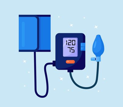 Hypertension digital tonometer, sphygmomanometer. Electronic arterial blood pressure monitor. Medical equipment for diagnose hypertension, heart disease