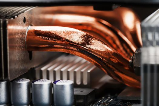 Video card cooling system with copper pipes, aluminum radiators and fans