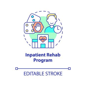 Inpatient rehab program concept icon