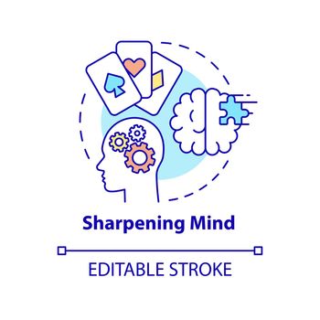 Sharpening mind concept icon