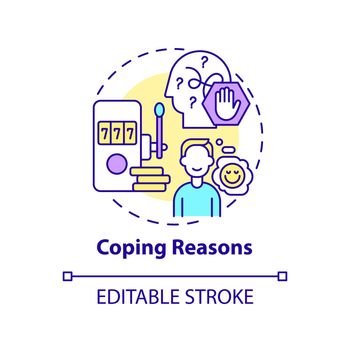 Coping reasons concept icon