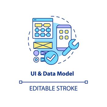 UI and data model concept icon
