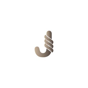 Letter J wrapped in rope icon logo design illustration