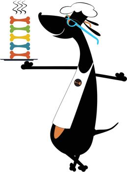 Comic dog a cook vector illustration