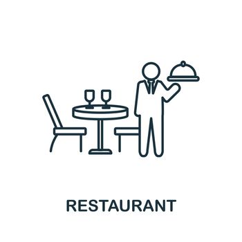 Restaurant icon. Line element from big city life collection. Linear Restaurant icon sign for web design, infographics and more.