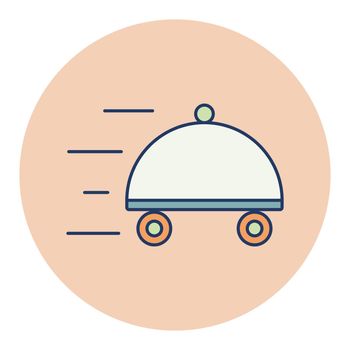 Food delivery with dish vector icon