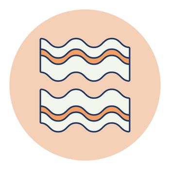 Bacon Strips vector icon. Barbecue and bbq grill