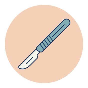 Surgical tools for operations scalpel vector icon