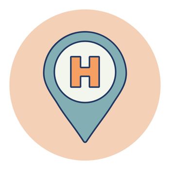 Hospital or heliport pointer vector icon