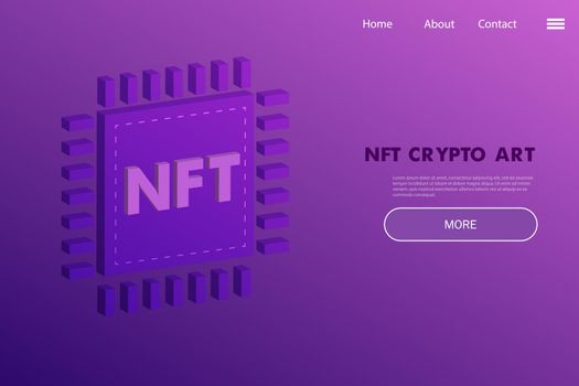 Non Fungible Token Project landing page - crypto artwork platform concept