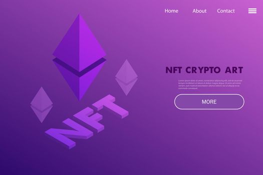 Non Fungible Token Project landing page - crypto artwork platform concept