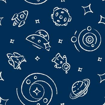 Astronaut mission abstract seamless pattern