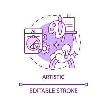 Artistic occupation purple concept icon