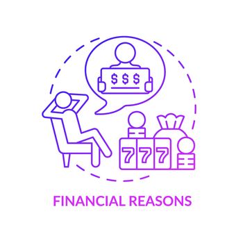 Financial reasons purple gradient concept icon