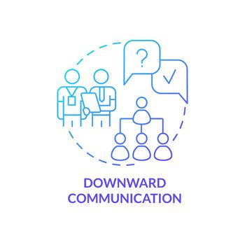 Downward communication blue gradient concept icon