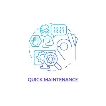 Quick maintenance blue gradient concept icon