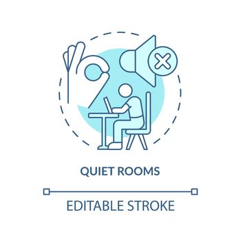 Quiet rooms turquoise concept icon