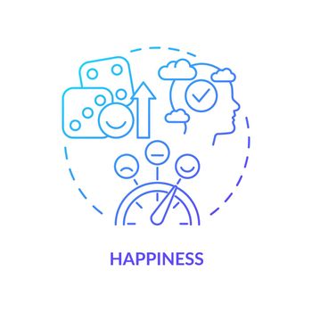 Happiness blue gradient concept icon