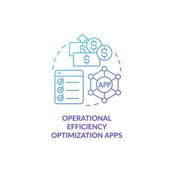 Operational efficiency blue gradient concept icons
