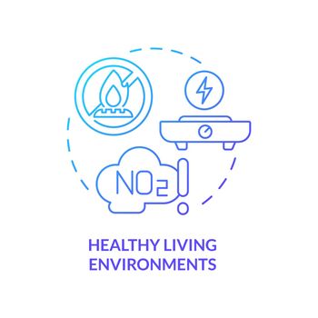 Healthy living environments blue gradient concept icon