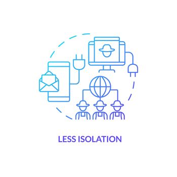 Less isolation blue gradient concept icon