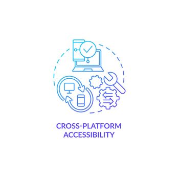 Cross platform accessibility blue gradient concept icon