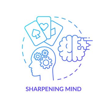 Sharpening mind blue gradient concept icon