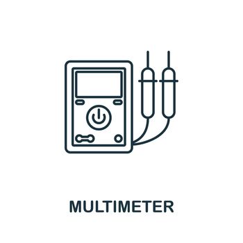 Multimeter icon. Line element from machinery collection. Linear Multimeter icon sign for web design, infographics and more.