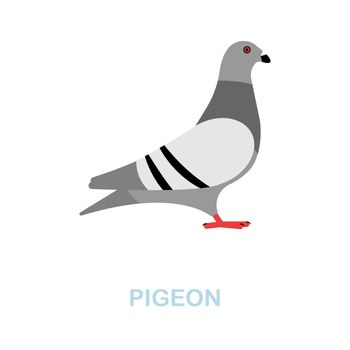 Pigeon flat icon. Simple colors elements from wild animals collection. Flat Pigeon icon for graphics, wed design and more.