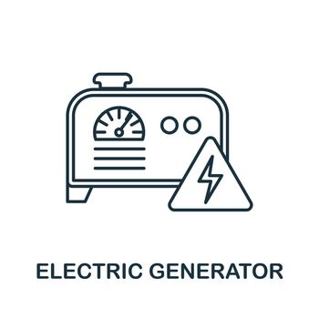 Electric Generator icon. Line element from machinery collection. Linear Electric Generator icon sign for web design, infographics and more.