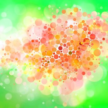 Exploding gift box: abstract illustration with circles