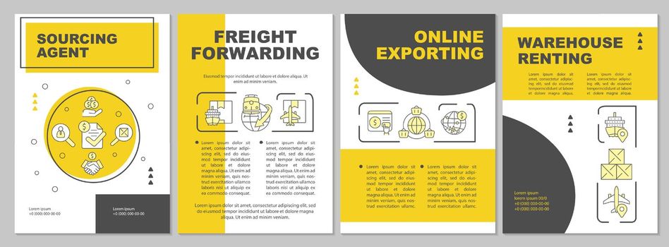 Export and import ideas yellow brochure template