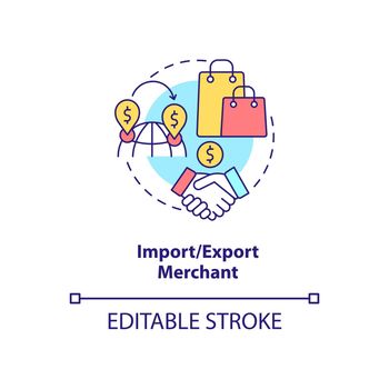 Import and export merchant concept icon