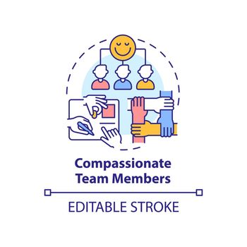 Compassionate team members concept icon