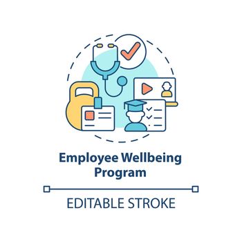 Employee wellbeing program concept icon