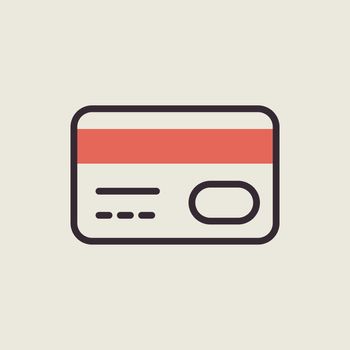 Credit card vector flat icon. Online payment