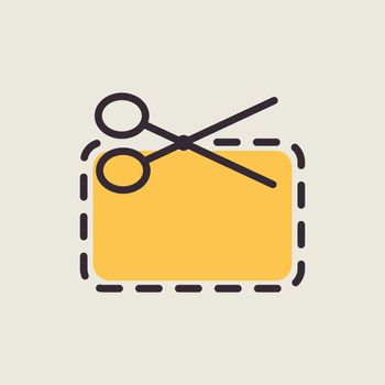 Coupon cutting vector flat icon