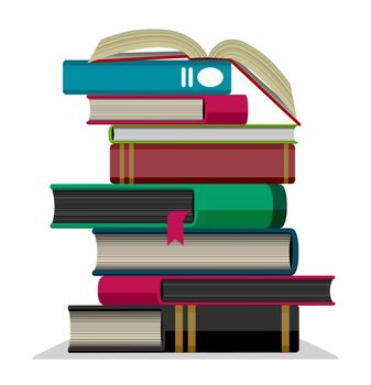 Vector illustration of piled books 