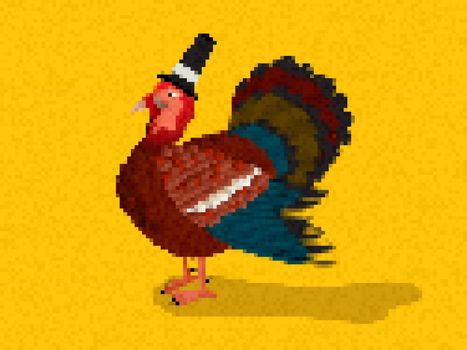 Pixel art pilgrim turkey