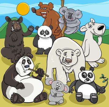 cartoon bears comic animal characters group