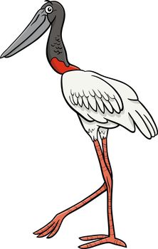 jabiru bird animal character cartoon illustration