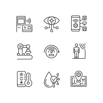 Innovative technology pixel perfect linear icons set