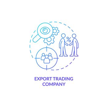 Export trading company blue gradient concept icon