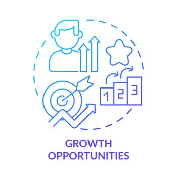 Growth opportunities blue gradient concept icon