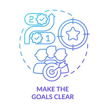 Make goals clear blue gradient concept icon