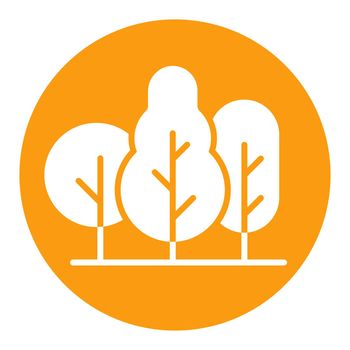 Deciduous forest vector glyph icon. Nature sign