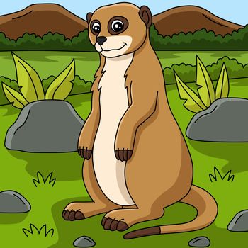 Meerkat Cartoon Vector Colored Illustration